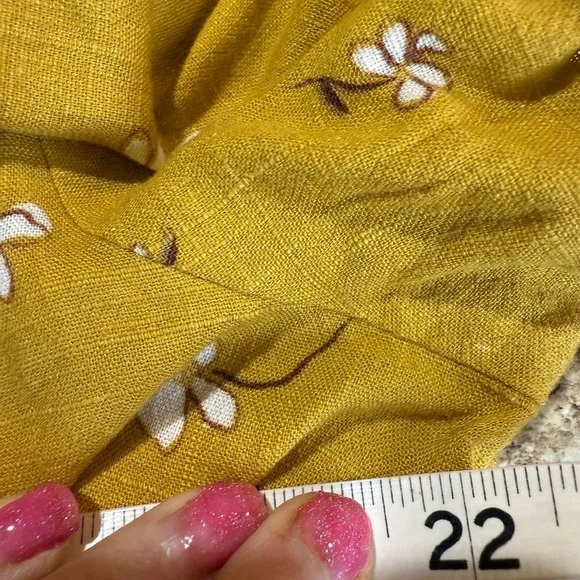 Universal Thread Yellow Gold Puff Sleeve Midi Dress - Picture 5 of 10